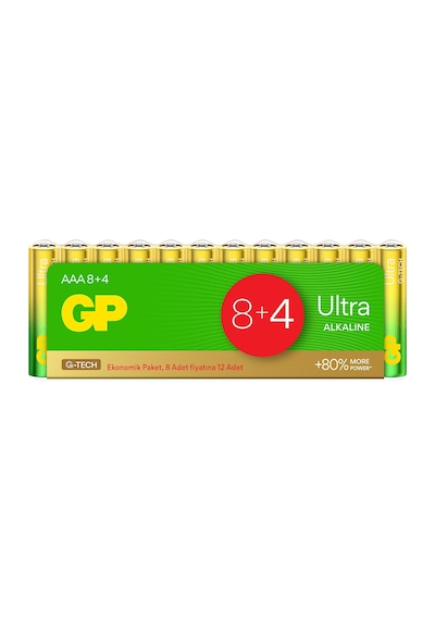 Gp G-tech Ultra Alkalin İnce Lr03 - Aaa Boy 1.5v Pil 12&apos Li Shrink