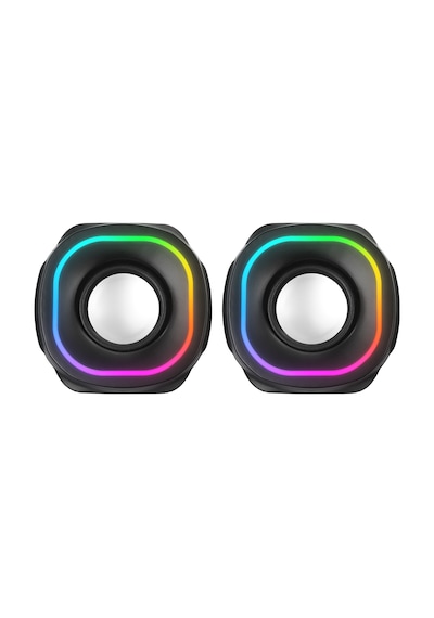 Mikado Md-180 2.0 3w 2 Siyah Rgb Aydınlatmalı Usb + 3.5mm Usb 5v Speaker Hoparlör