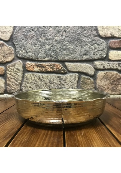 Nikelajlı Bakır Hamam Tası 20 CM Krom