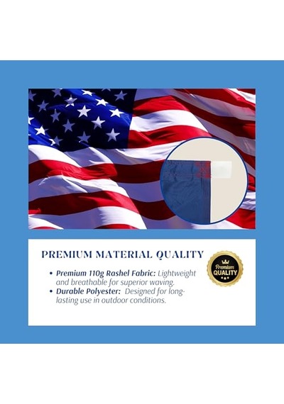 Amerikan Bayrağı 3x5 Ft Güçlendirilmiş Dikiş Ve Üstün Dalga Uv Ve Solmaya Dayanıklı Dış Mekan Bayrak Direği, Sundurma Ve İş Teşhiri İçin İdeal 1000 x 1500 CM