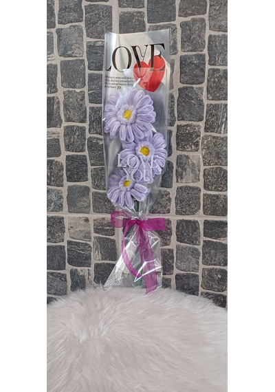 Solmayan Çiçek Gerbera- Sevgililer Günü Çiçek Yapay Açık Mor