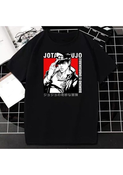 Noıssey Kırmızı Etiket Gala Unisex Jojo Tuhaf Macera T-shirt Model36 16742 Siyah