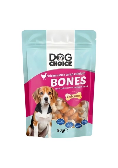 Dog Choice Kalsiyumlu Tavuk Çubuk Sarma Kemik Köpek Ödül Maması 80g