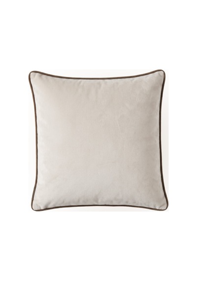 "sable" Kadife Düz Kırlent Kılıfı - 45x45 - Koyu Kahve Kahverengi - Krem
