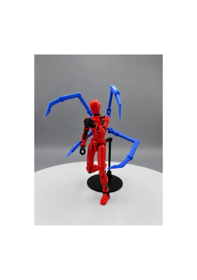 Dummy 13 V1.5 Spider Kollar Hareketli Aksiyon Figür Seti - Örümcek Robot Kırmızı-mavi Stand Hediyeli