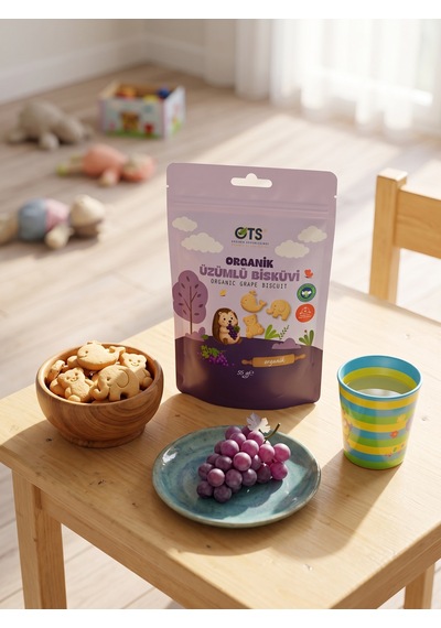 Ots Organik Üzümlü Bisküvi 55 Gr Organik Sertifikalı, Pestisit Analizli 55 G