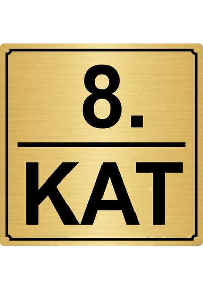 8.Kat 20Cmx20Cm Metal Yönlendirme Levhası Altın Renk Metal