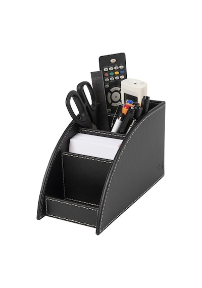 Kalemlik Ve Kumandalık Suni Deri Masaüstü Organizer 4 Gözlü 21,5x10x12,5 Cm