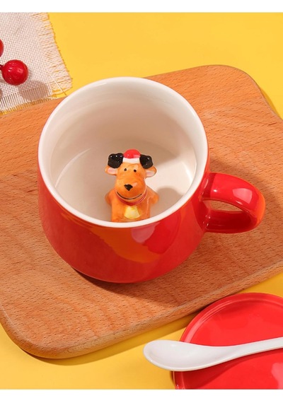 Mukko Home 3d Yavru Geyik Biblolu Kırmızı Porselen Kupa - 350ml Şık Ve Eğlenceli Tasarım,kırmızı Beyaz - Çok Renkli Mukko Home 3d Yavru Geyik Biblolu Kırmızı Porselen Kupa - 350ml Şık Ve Eğlenceli Tasarım,kırmızı Beyaz - Çok Renkli