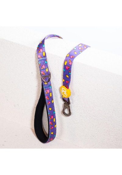 Ice Cream Leash Kedi Köpek Sevk & Gezdirme Kayışı Köpek Uzatma Tasması-1,5cm Mor