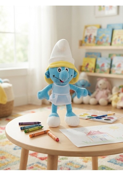 Peluş Şirin Kız Şirine-45 Cm Mavi
