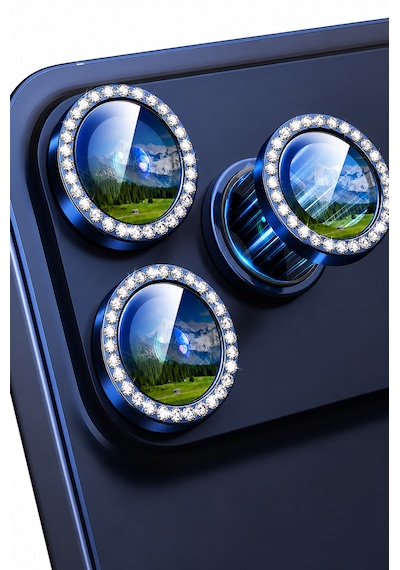 İphone 17 Pro / 17 Pro Max Uyumlu Taşlı Kamera Lens Koruyucu Abis