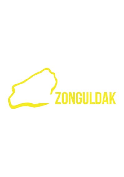 Zonguldak Harita Araba Sticker 17x17 Cm Sarı
