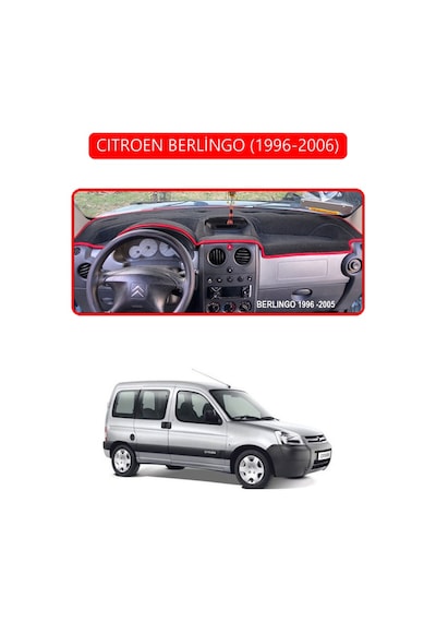 Cıtroen Berlingo 1996-2006torpido Koruma Halısı Kırmızı Kenar