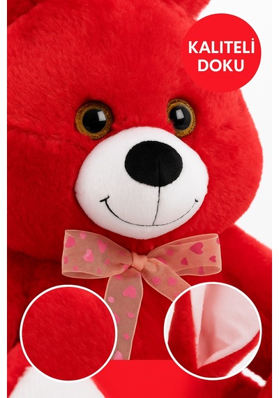 Kırmızı Tavşan Peluş 37 Cm Yumuşak Oyuncak, Hediye Peluş Tavşan, Çocuk Odası Dekor Peluş Diğer