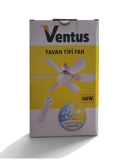 Ventus Sessiz Çalışma 6 Kanat Ve Işıklı Uzaktan Kumandalı Tavan Tipi Vantilatör-tavan Fanı 40w