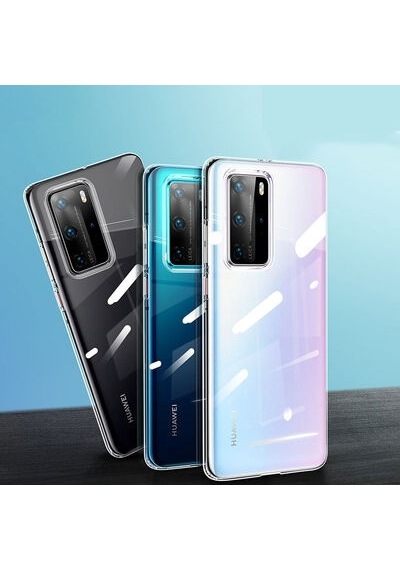 Huawei P40 Pro İle Uyumlu Kılıf Şeffaf Esnek Silikon Telefon Kılıfı Kapak