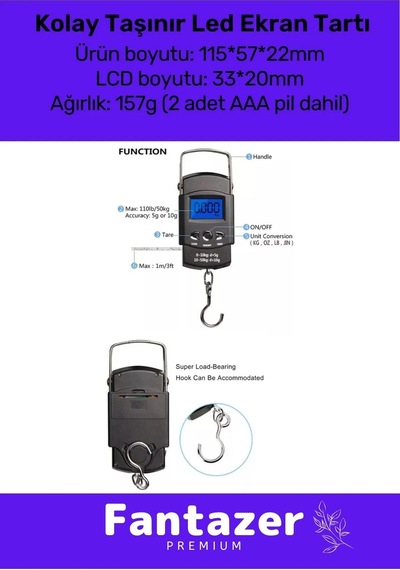 Seyahat Bavul Ağırlık Tartı Dijital Çok Amaçlı Taşınabilir Bagaj Tartısı Max 50 Kg Çok Renkli