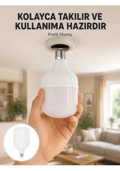 Mey İthalat Acil Durumlara Uygun Şarjlı Torch Led Ampul 30 Watt Yeni Nesil
