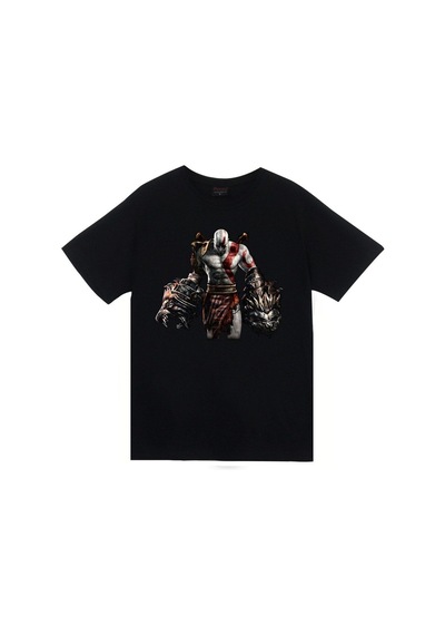 Stoned&Fame God Of War Kratos Baskılı Unisex Siyah %100 Pamuk T-shirt SIYAH