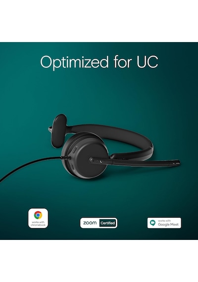 Impact 430 - Çift Mikrofonlu Mono Kulak Üstü Kulaklık, Gürültü Engelleme, Usb-c/usb-a Bağlantısı, Ev Ofisi, Tak Ve Çalıştır, Yakınlaştırma, Uc - Mono