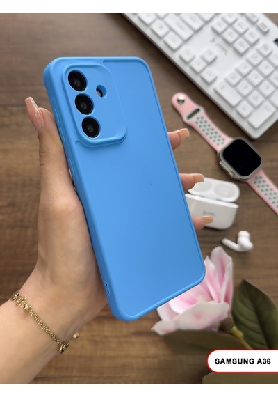 Samsung Galaxy A36 Uyumlu Kamera Korumalı Darbeye Dayanıklı Renk Atmayan Keep Silikon Kılıf Mavi