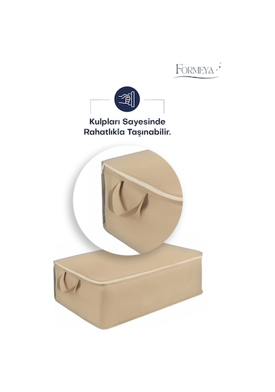 Formeya 6adet Büyük Boy Kahverengiyatak Bazaaltı Çok Amaçlı Hurç Kahverengi