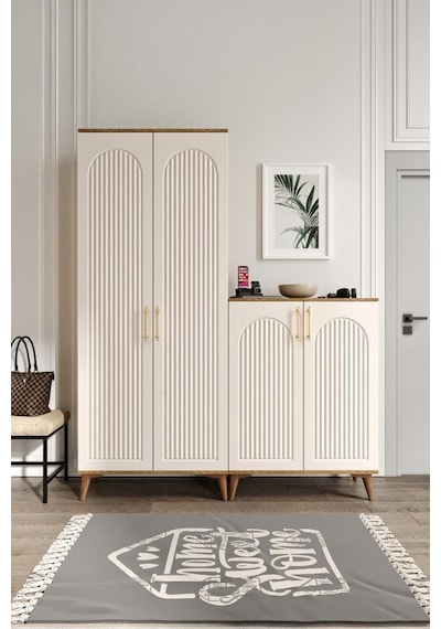 Kale Metal Kulp Kla4190 Ayakkabılık Portmanto Vestiyer Ekru Ceviz Ceviz - Ekru Kale Metal Kulp Kla4190 Ayakkabılık Portmanto Vestiyer Ekru Ceviz Ceviz - Ekru