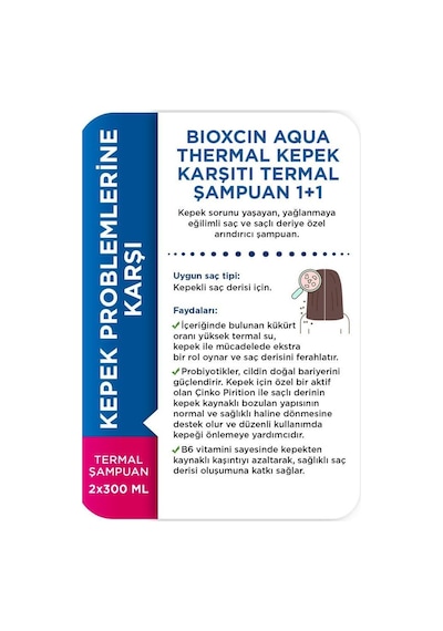 Bioxcin Aqua Termal Kepek Şampuan 2 x 300 ML