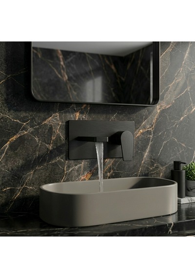 Siyah Ankastre Banyo Lavabo Bataryası