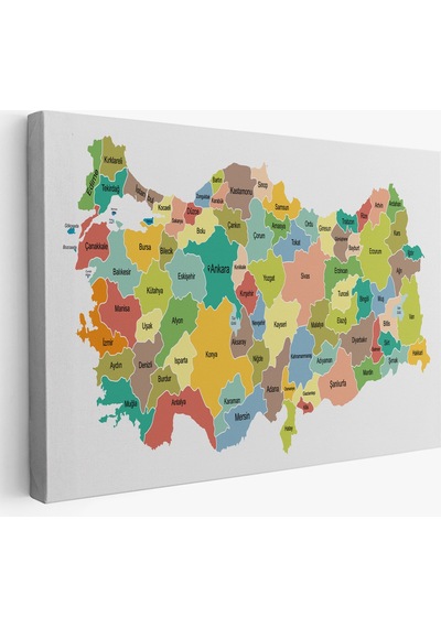 Türkiye Haritası Kanvas Tablo Eğitici Ve Öretici Dekoratif Tablo Tablo 3118