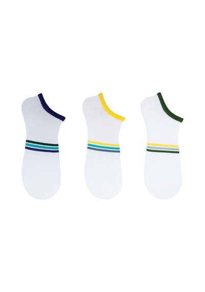 The Socks Company 3 Çift Erkek Patik Çorap 23SDCR159P Beyaz - Gri