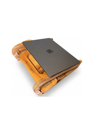 Ahşap Dekoratif Laptop Standı Ergonomik Düzenleyici Organizer