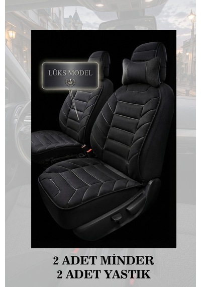 Chevrolet Cruze 2010 Uyumlu Premium Lüks Siyah Renk 2 Adet Minder Ve Yastık