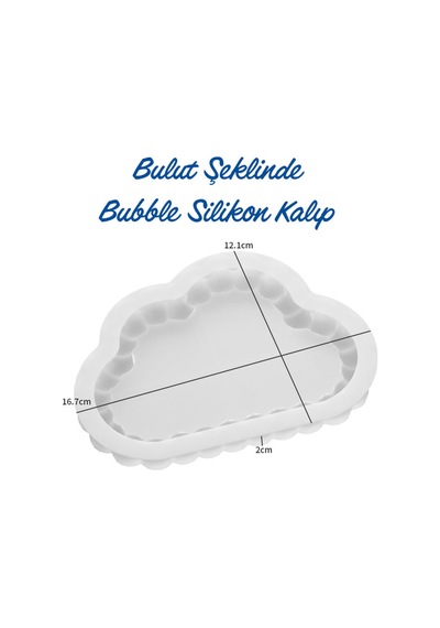 Bulut Şeklinde Bubble Alçı & Taş Tozu, Hobi Döküm Çalışmaları İçin Esnek Silikon Kalıp 1 Adet