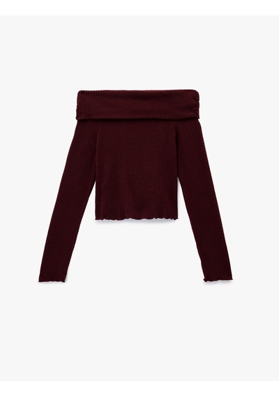 Koton Viskon Karışımlı Kaşkorse Omzu Açık Slim Fit Uzun Kollu Tişört Bordo 6wal10196ık Bordo Koton Viskon Karışımlı Kaşkorse Omzu Açık Slim Fit Uzun Kollu Tişört Bordo 6wal10196ık Bordo