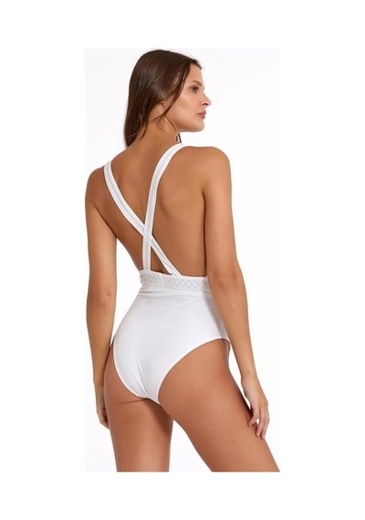 Angbutik Argento 0363-3058 Kadın Göğüs Detay Mayo Beyaz