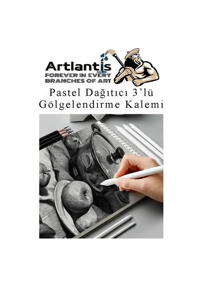 Pastel Dağıtıcı Gölgelendirme Kalemi 3 Lü 1 Paket Kaynaştırma Kalemi Kara Kalem Dağıtıcı Kalem Kağıt Kalem