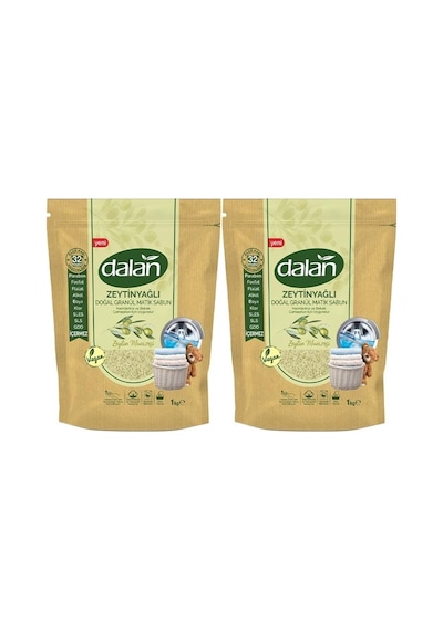 Doğal Granül Sabun Tozu 1kg Bebekler İçin %100 Zeytinyağlı 2 Li Set