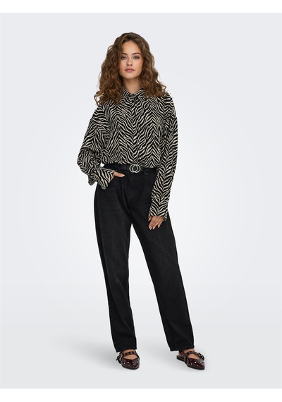 Only Onlkatty Lıfe L/s Loose Shırt Ptm Kadın Siyah Gömlek - 15341494