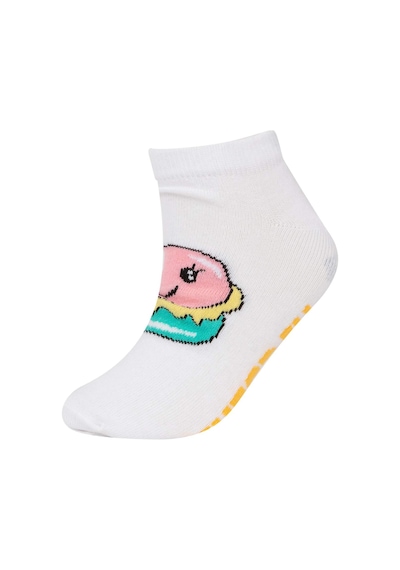 Defacto Kız Çocuk Unicorn Desenli 7li Pamuklu Patik Çorap A6568a8nskr1