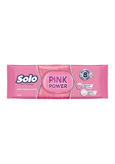 5 Adet Solo Pink Power Yüzey Temizleme Havlusu 50'li 5'li Set