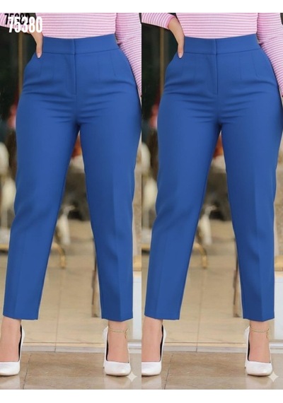 Mythrıva Kadın Üste Oturan Paçası Bilek Üzerinde Biten Krep Kumaş Pantolon 36 S - 50 5xl Lacivert