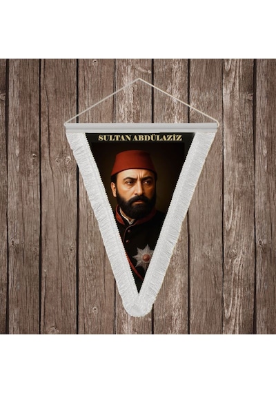 Sultan Abdülaziz Beyaz Saçaklı Takdim Flama Bayrak Osmanlı Padişahları Serisi Diğer
