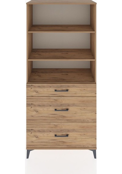 Hyperion Dolap 3 Raflı 3 Çekmeceli 88x44x195 Çam-çam Çam