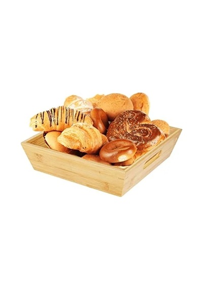 Bambu Ekmeklik Ve Meyvelik, Kare Büyük Ebat 25 Cm A