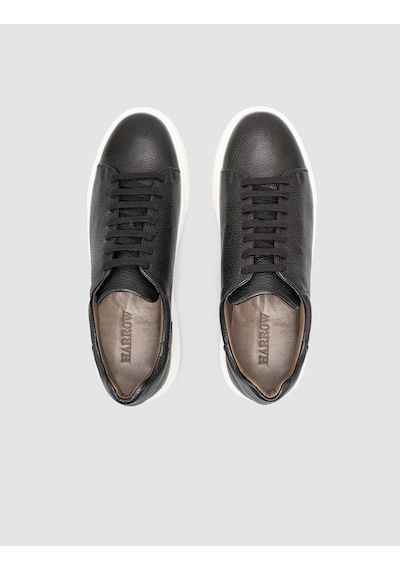 %100 Hakiki Deri Siyah Erkek Sneaker Siyah