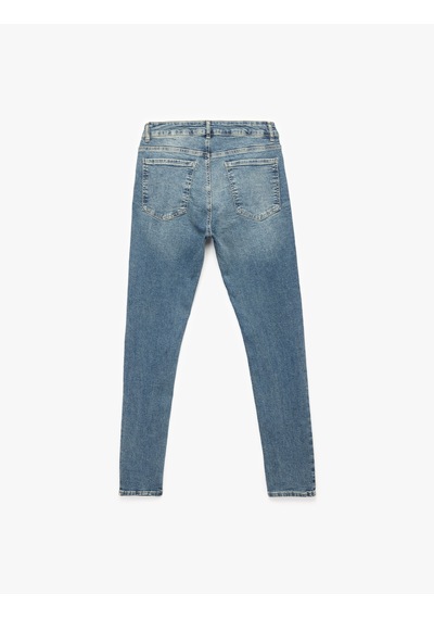 Koton Normal Bel Skinny Fit Jean Pantolon - Michael Jean Orta İndigo 6wam40104nd İndigo