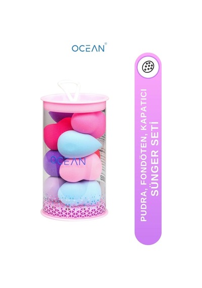 Ocean Silindir Pakette Makyaj Süngeri 10'lu Karışık Renk Asu-311