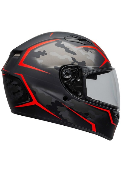 Bell Qualıfıer Tealth Camo Matte Black-red Motorcu Kaskı Gri - Kırmızı - Mat Siyah